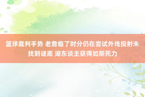 篮球裁判手势 老詹临了时分仍在尝试外线投射未找到谜底 湖东谈主获得如斯死力