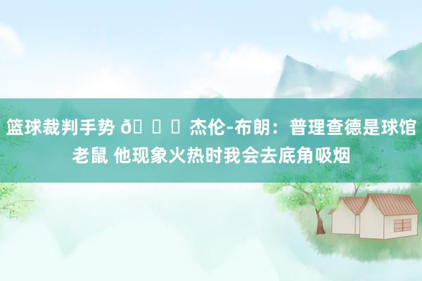 篮球裁判手势 😂杰伦-布朗：普理查德是球馆老鼠 他现象火热时我会去底角吸烟