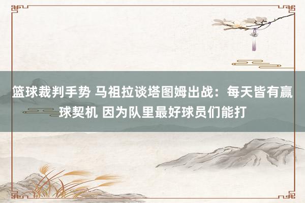 篮球裁判手势 马祖拉谈塔图姆出战：每天皆有赢球契机 因为队里最好球员们能打